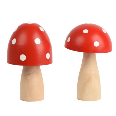 FUNGO LEGNO-METALLO ROSSO POIS D14 H24